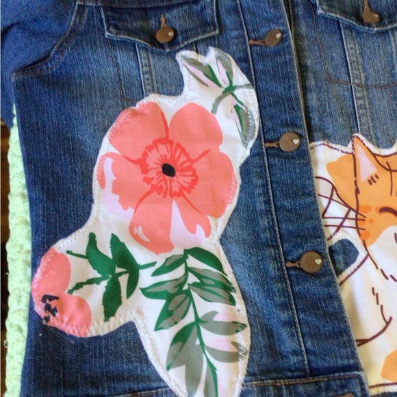 Upcycled denim jacket size children 16 - Picture 5 of 11